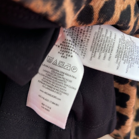 Michael Kors Cheetah Leopard Print Pencil Skirt Stretch Dark Camel Size 14 - Picture 4 of 4